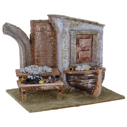 Fish market with wreck cm 19.5x14.5x15.4 h for statues 10