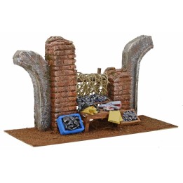 Pescadero con ruina de 30x10,5x16,5 cm de altura para estatuas
