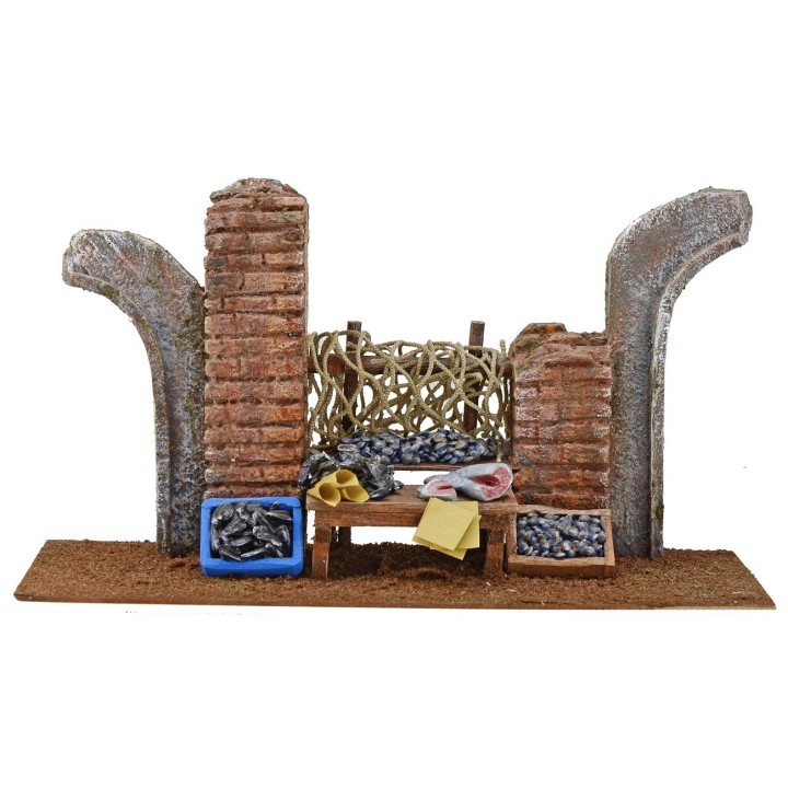 Pescadero con ruina de 30x10,5x16,5 cm de altura para estatuas