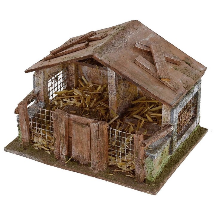 Gallinero para belén de 19x14,5x13 cm h