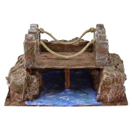 Puente de madera sobre arroyo modular de 19,5x14,5x10 cm h