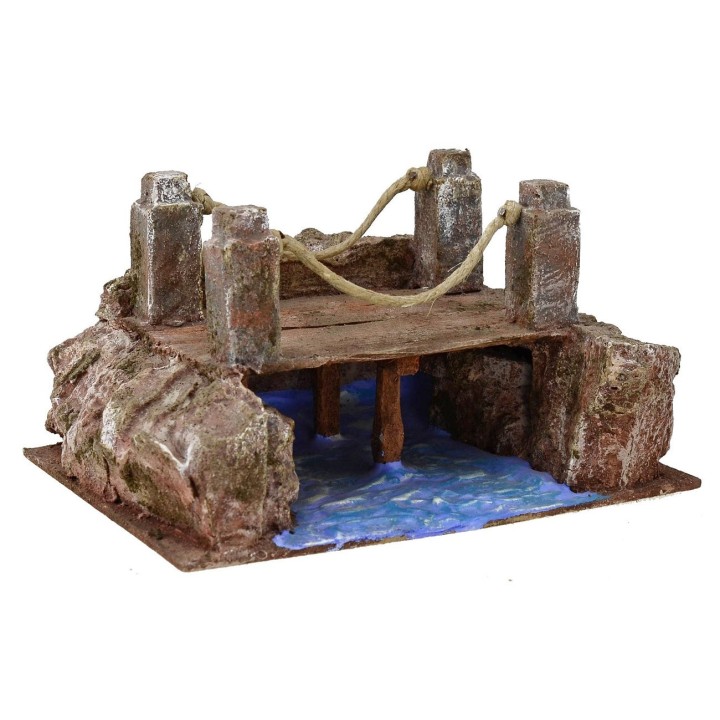 Wooden bridge on ruscello comp cm 19,5x14, 5x10 h