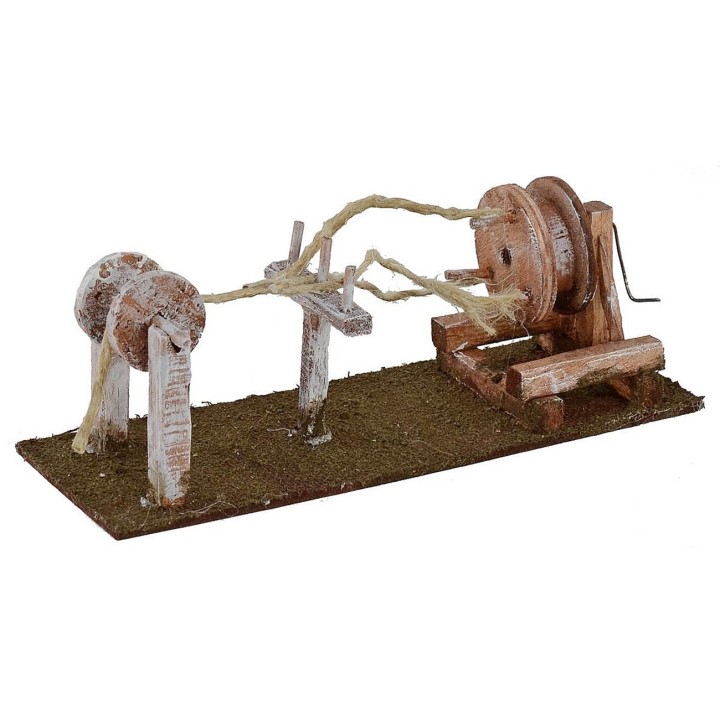 Hand rope wheel cm 19.5x7x7.5 h for statues cm 10