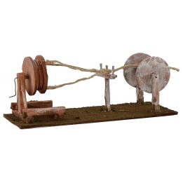 Ruota manuale da cordaio cm 24x9x9,5 h per statue cm 12
