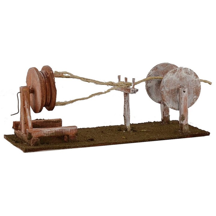 Rueda manual de cordelero cm 24x9x9,5 h para estatuas cm 12