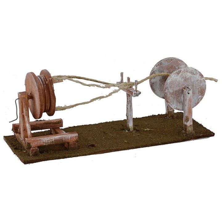 Ruota manuale da cordaio cm 24x9x9,5 h per statue cm 12
