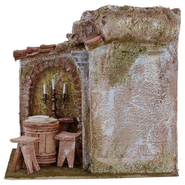 Vineria con dehor cm 19,5x14,5x19,4 h per statue 10 cm