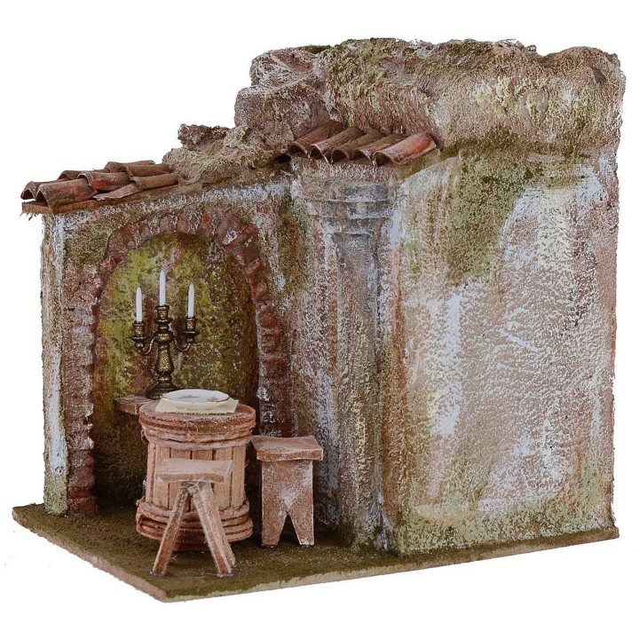 Vineria con dehor cm 19,5x14,5x19,4 h per statue 10 cm