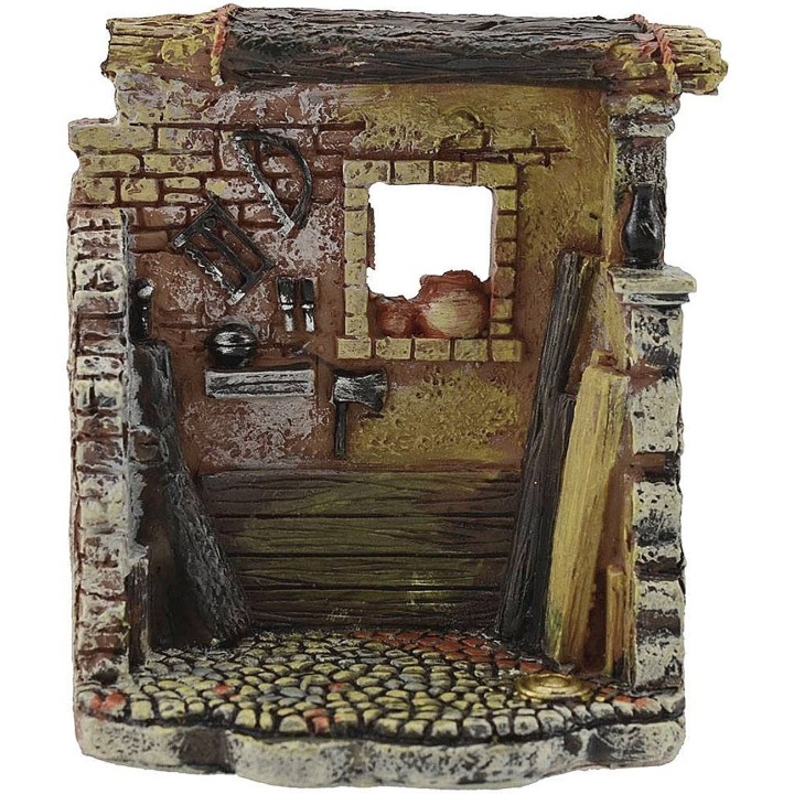 Bottega del falegname in resina cm 8,5x5,5x10 h.