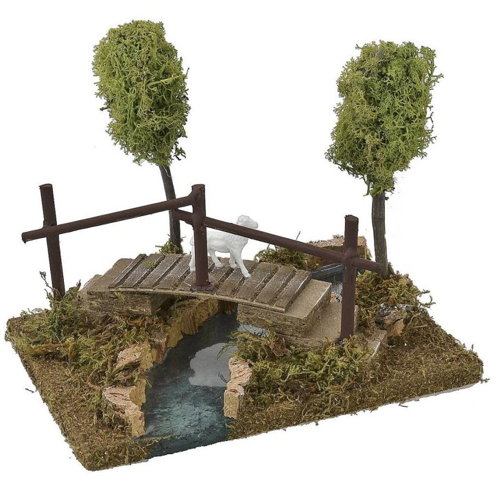 Fiume curva a destra componibile con ponte cm 20x14,5x16,5 h