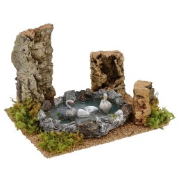 Estanque con cisnes para belén cm 18x14x12,5 h