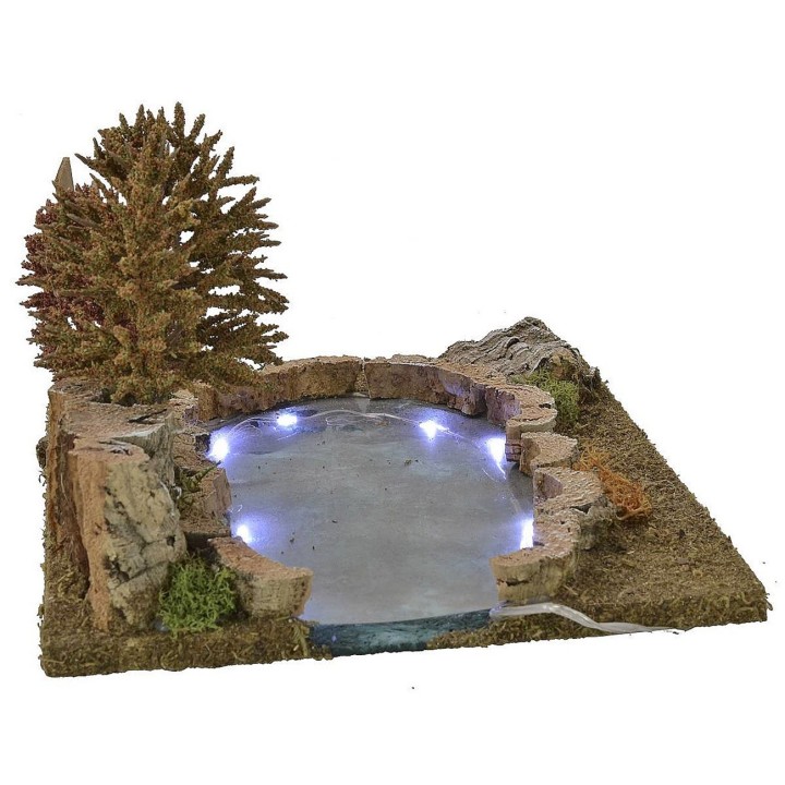 Modular luminous pond 25x20.5x14 h for statues of 8-10 cm