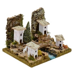 Paisaje en profundidad con río componible de 26x21x19,5 cm h