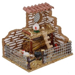 Pollaio con galline cm 11,8x9,4x9,7 h