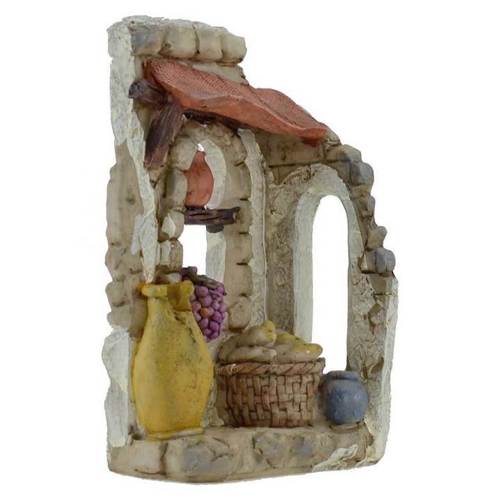 Greengrocer's shop in resin cm 7,5x5x12,4 h.