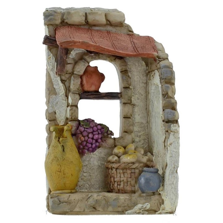 Bottega del fruttivendolo in resina cm 7,5x5x12,4 h.