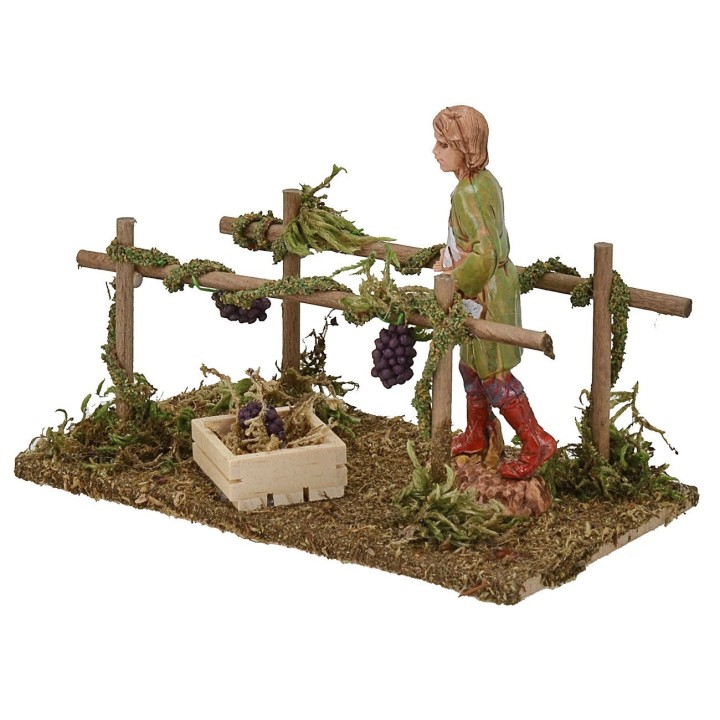 Vineyard rows with grape harvester series 10cm Landi cm