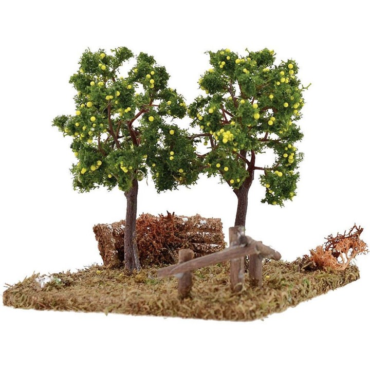 Huerto con plantas de limones de 13x12x12,5 cm h.