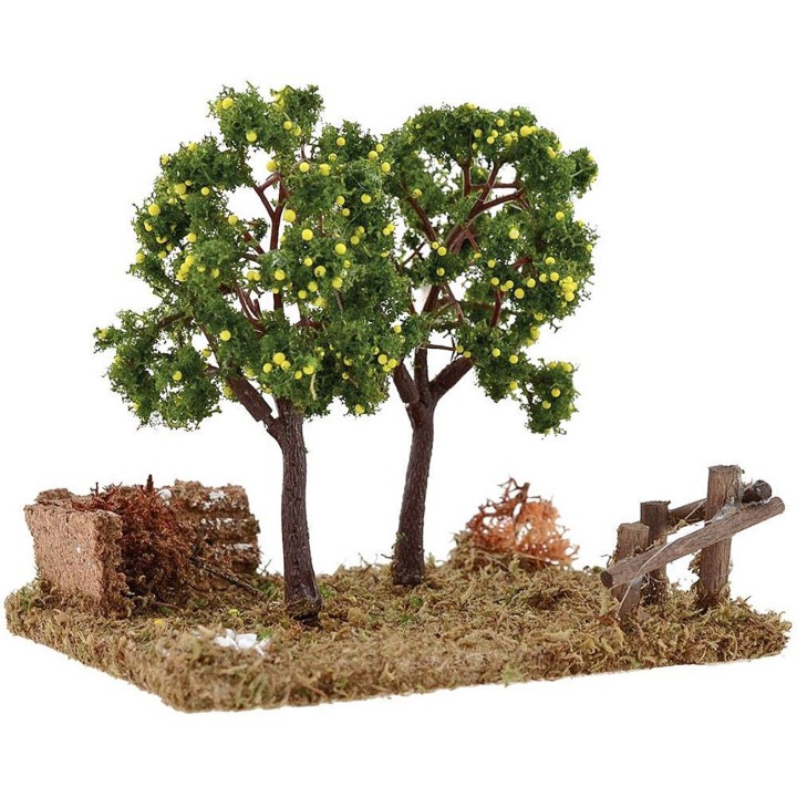 Huerto con plantas de limones de 13x12x12,5 cm h.