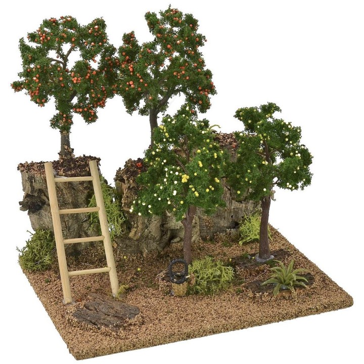 Citrus fruit orchard cm 19x15x19 h for statues of 8-10 cm