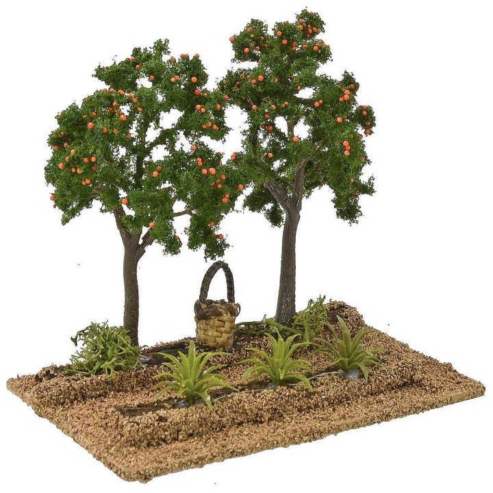 Huerto de naranjos de 14x9x12,5 cm de altura para estatuas de