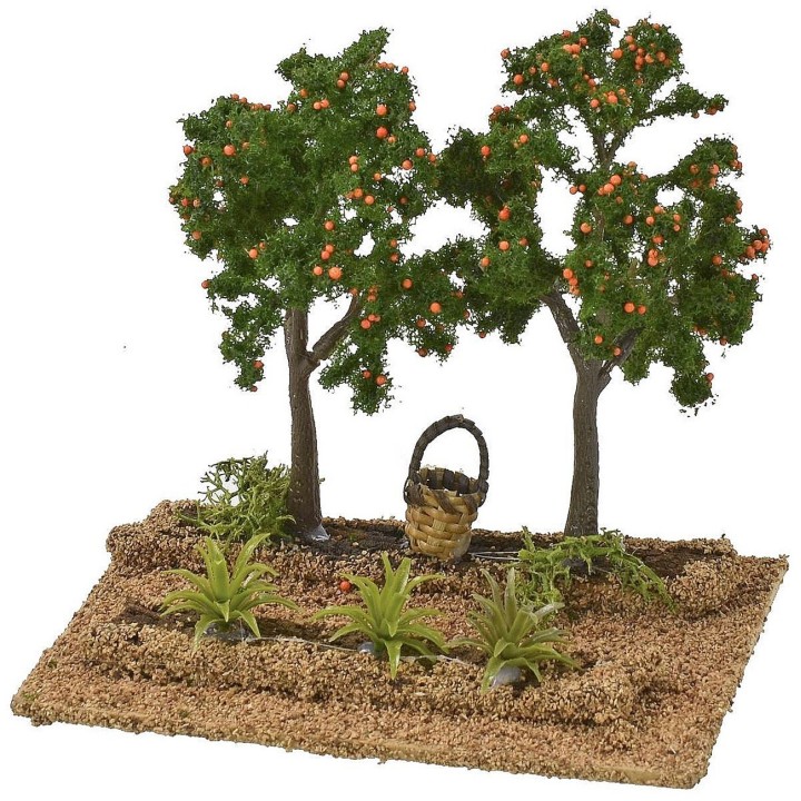Huerto de naranjos de 14x9x12,5 cm de altura para estatuas de