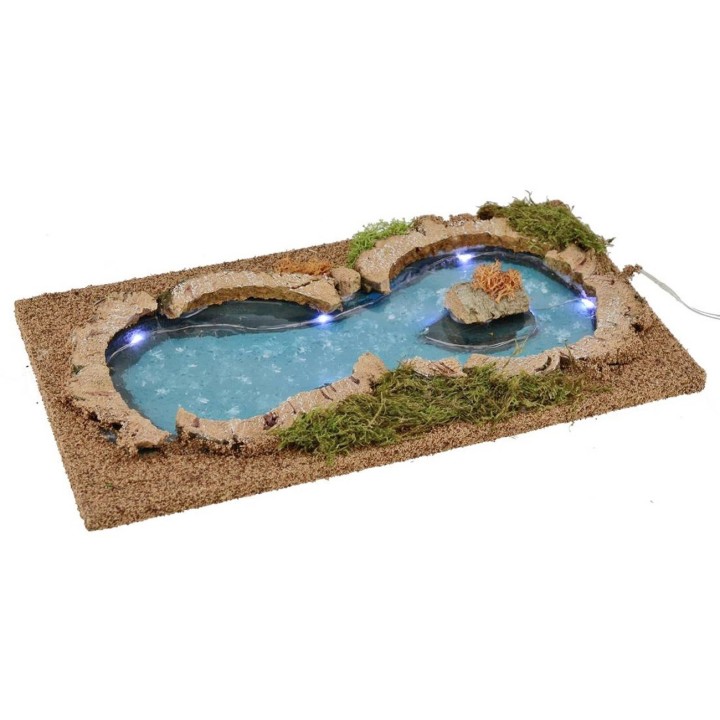 Estanque luminoso para belén de 32x17x2,3 cm h