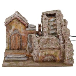 Mulino ad acqua con cascata funzionante cm 39x30x27 h