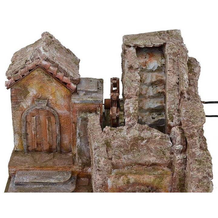 Mulino ad acqua con cascata funzionante cm 39x30x27 h