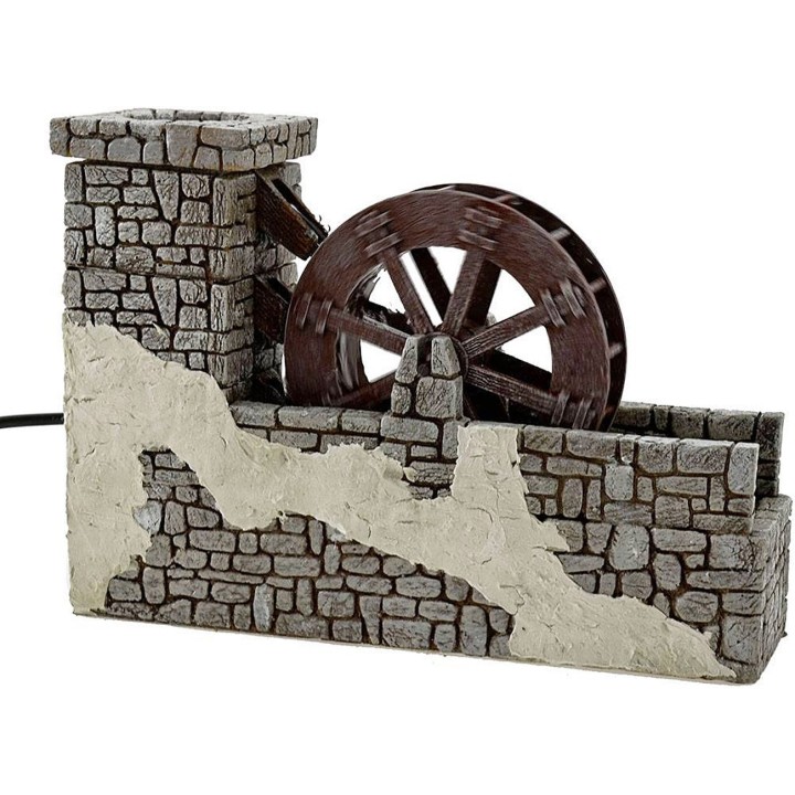 Molino de agua de resina de 23,5x6x16,5 cm h.