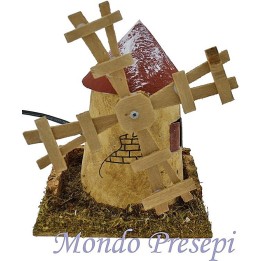 Molino de viento con aspas de madera