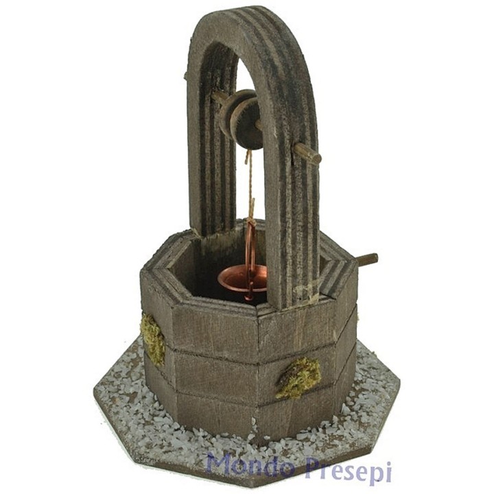 Pozzo in legno presepe cm 8x8x12 h