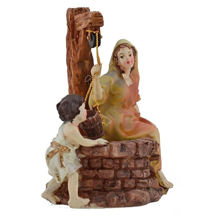 Mujer con niño en el pozo de resina serie cm 12