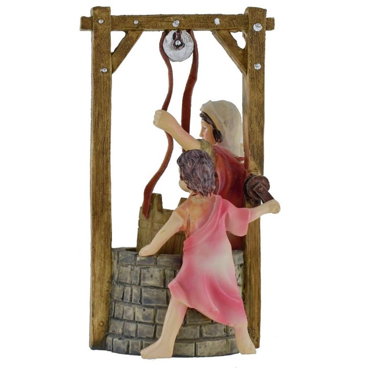 Woman with child at the well series 10 cm in resin