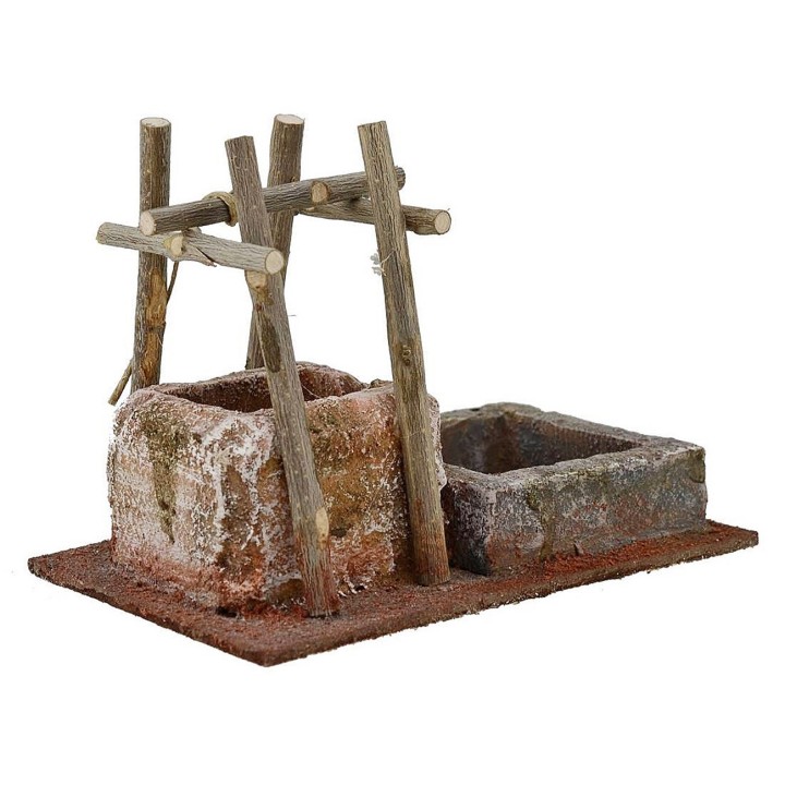 Pozzo per presepe con abbeveratoio cm 14,5x9x10,5 h. 