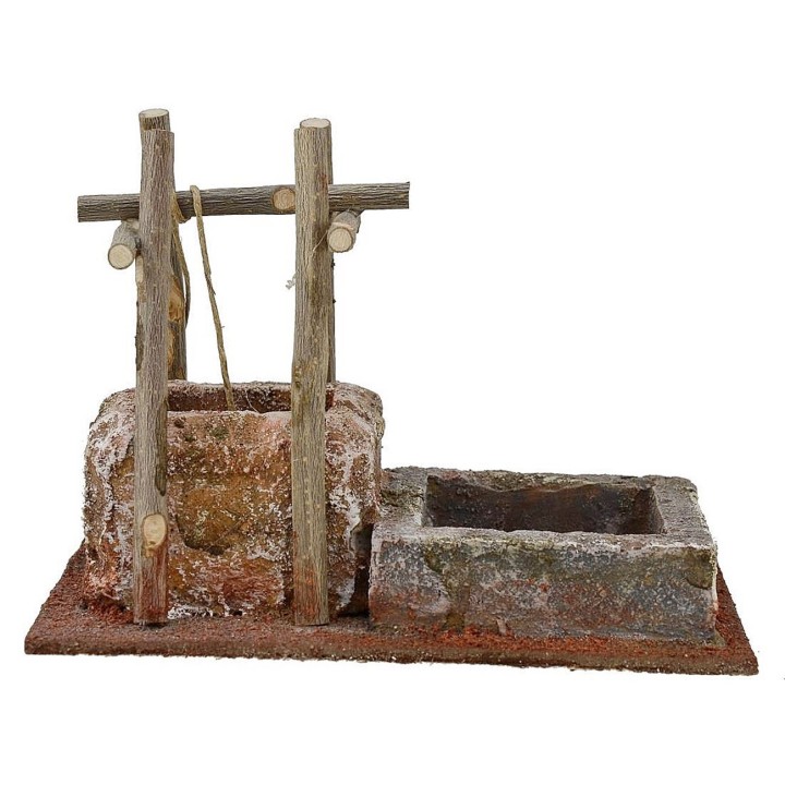Pozzo per presepe con abbeveratoio cm 14,5x9x10,5 h. 