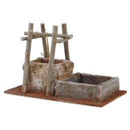 Pozzo per presepe con abbeveratoio cm 29x18x21 h. 
