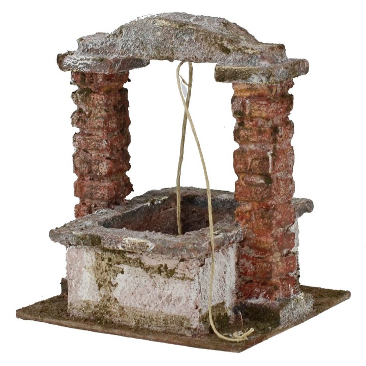 Pozzo per presepe con colonne laterali cm 29X24x34,5 h per