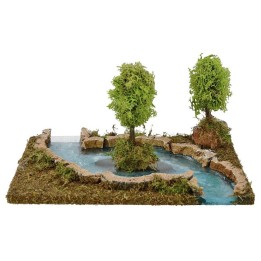 Ruscello componibile con isola cm 26x18x13 h per presepe