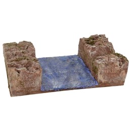 Arroyo modular para belén de 19,5x14,5x5 cm de altura.