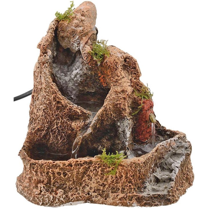 Cascata e fontana funzionanti in resina cm 18,5x14,5x18 h.
