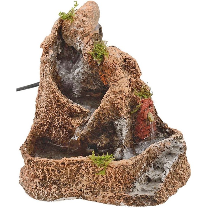 Cascata e fontana funzionanti in resina cm 18,5x14,5x18 h.