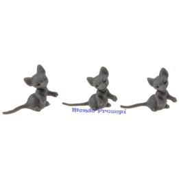 Set 3 topolini in piedi mm 12