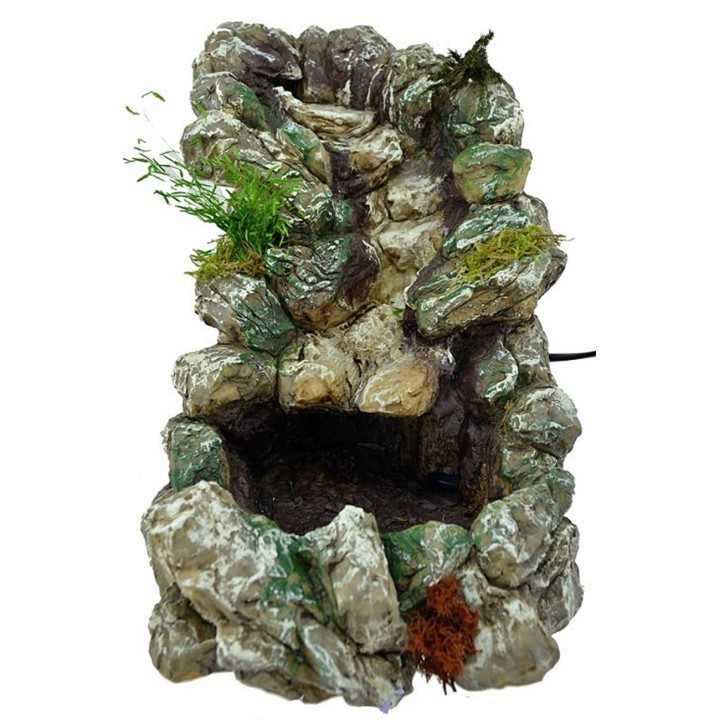 Cascata in resina con pompa e led cm 21x38x22 h.