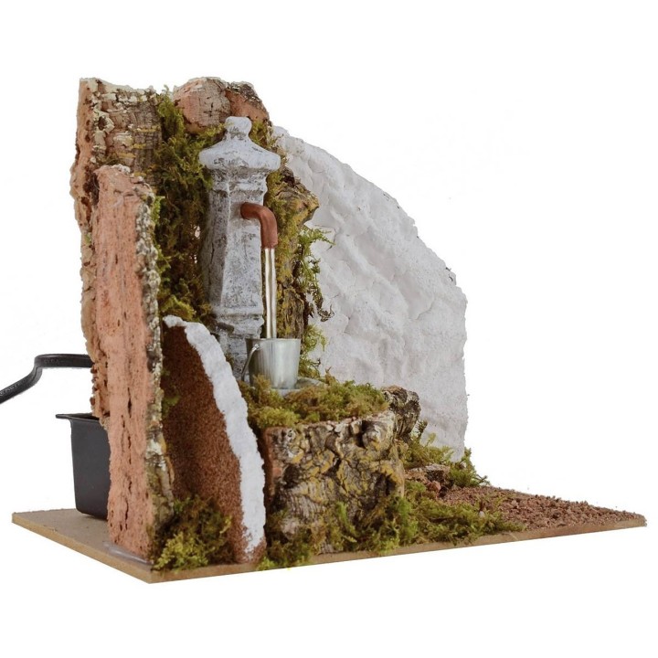 Fontana a colonna funzionante per Presepe cm 19,5x14x16 h