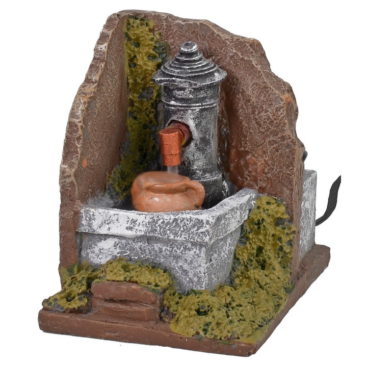 Fuente de esquina funcional en resina de 9,5x14x12,5 cm h