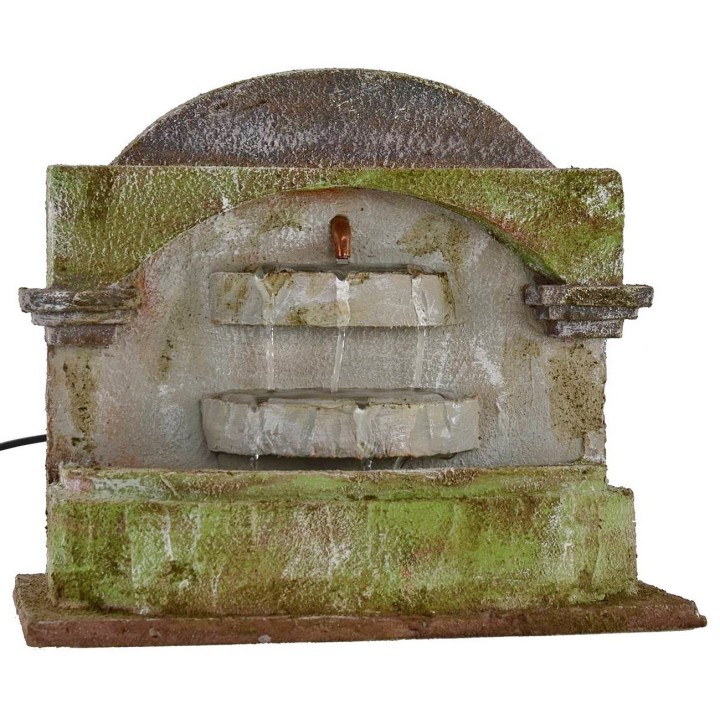 Fontana a tre vasche verticali per presepe cm 25x14,5x22 per