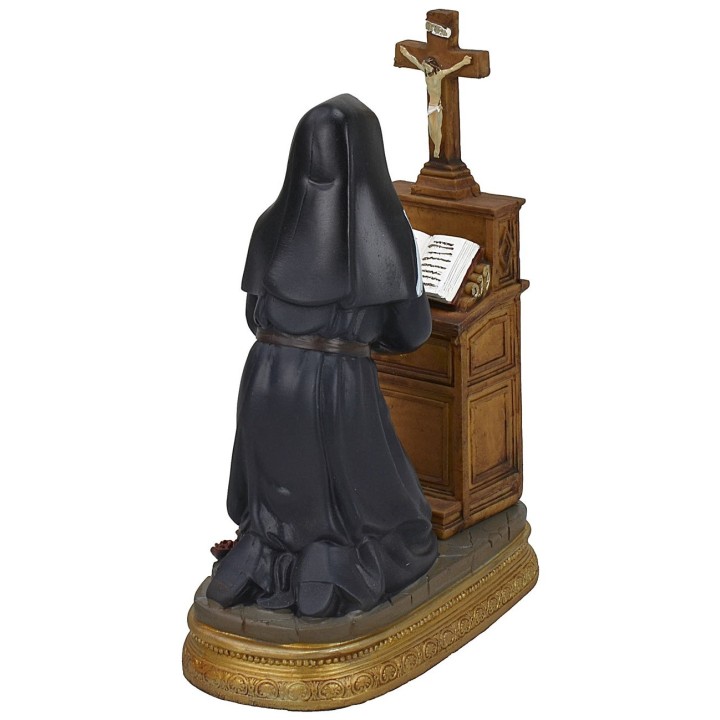 Santa Rita inginocchiata 17 cm statua in resina