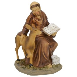 San Francesco seduto con animali cm 6x7x10 h.
