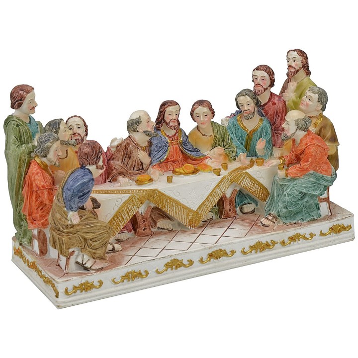 Last supper with series statues 9 cm - 18.5x7.5x10.6 h.